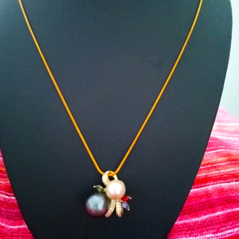 Tahitian and Cream South Sea Pearl pendant only